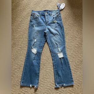 Scoop brand crop flare jeans